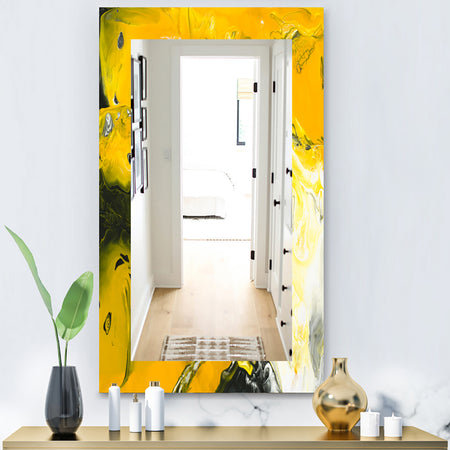 Marbled Yellow 2 - Modern Mirror - Frameless Wall Mirror
