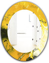 Marbled Yellow 2 - Modern Mirror - Frameless Oval or Round Wall Mirror
