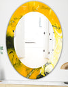 Marbled Yellow 2 - Modern Mirror - Frameless Oval or Round Wall Mirror