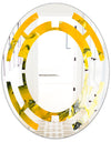 Marbled Yellow 2 - Modern Round or Oval Wall Mirror - Space