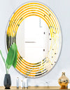 Marbled Yellow 2 - Modern Round or Oval Wall Mirror - Wave