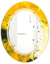 Marbled Yellow 2 - Modern Round or Oval Wall Mirror - Triple C