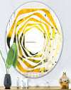 Marbled Yellow 2 - Modern Round or Oval Wall Mirror - Whirl