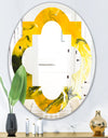 Marbled Yellow 2 - Modern Round or Oval Wall Mirror - Quatrefoil