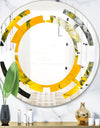 Marbled Yellow 3 - Modern Round or Oval Wall Mirror - Space