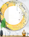 Marbled Yellow 3 - Modern Round or Oval Wall Mirror - Wave