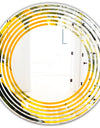 Marbled Yellow 3 - Modern Round or Oval Wall Mirror - Wave