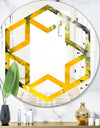 Marbled Yellow 3 - Modern Round or Oval Wall Mirror - Hexagon Star