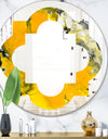 Marbled Yellow 3 - Modern Round or Oval Wall Mirror - Quatrefoil