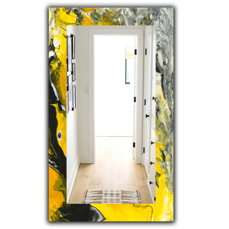 Marbled Yellow 3 - Modern Mirror - Wall Mirror
