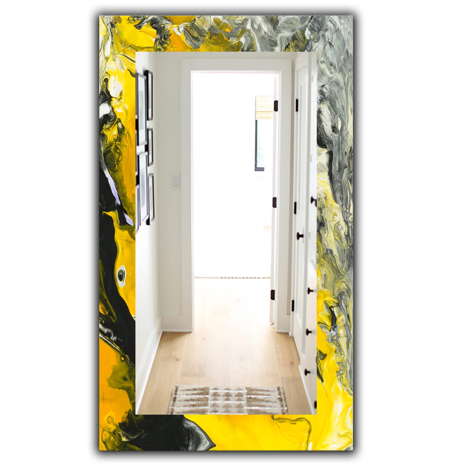 Marbled Yellow 3 - Modern Mirror - Wall Mirror