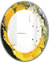 Marbled Yellow 3 - Frameless Modern Mirror - Oval or Round Decorative or Bathroom Mirror