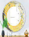 Marbled Yellow 3 - Modern Round or Oval Wall Mirror - Wave