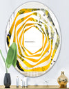 Marbled Yellow 3 - Modern Round or Oval Wall Mirror - Whirl