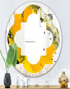 Marbled Yellow 3 - Modern Round or Oval Wall Mirror - Quatrefoil