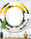 Marbled Yellow 4 - Modern Round or Oval Wall Mirror - Space