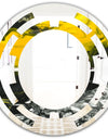 Marbled Yellow 4 - Modern Round or Oval Wall Mirror - Space