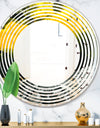 Marbled Yellow 4 - Modern Round or Oval Wall Mirror - Wave