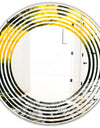Marbled Yellow 4 - Modern Round or Oval Wall Mirror - Wave