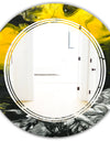 Marbled Yellow 4 - Modern Round or Oval Wall Mirror - Triple C