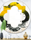 Marbled Yellow 4 - Modern Round or Oval Wall Mirror - Quatrefoil
