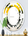 Marbled Yellow 4 - Modern Round or Oval Wall Mirror - Space
