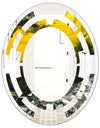 Marbled Yellow 4 - Modern Round or Oval Wall Mirror - Space