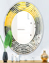 Marbled Yellow 4 - Modern Round or Oval Wall Mirror - Wave