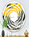 Marbled Yellow 4 - Modern Round or Oval Wall Mirror - Whirl