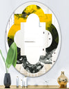 Marbled Yellow 4 - Modern Round or Oval Wall Mirror - Quatrefoil