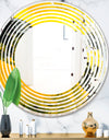 Marbled Yellow 5 - Modern Round or Oval Wall Mirror - Wave