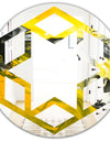 Marbled Yellow 5 - Modern Round or Oval Wall Mirror - Hexagon Star