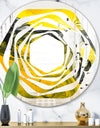 Marbled Yellow 5 - Modern Round or Oval Wall Mirror - Whirl