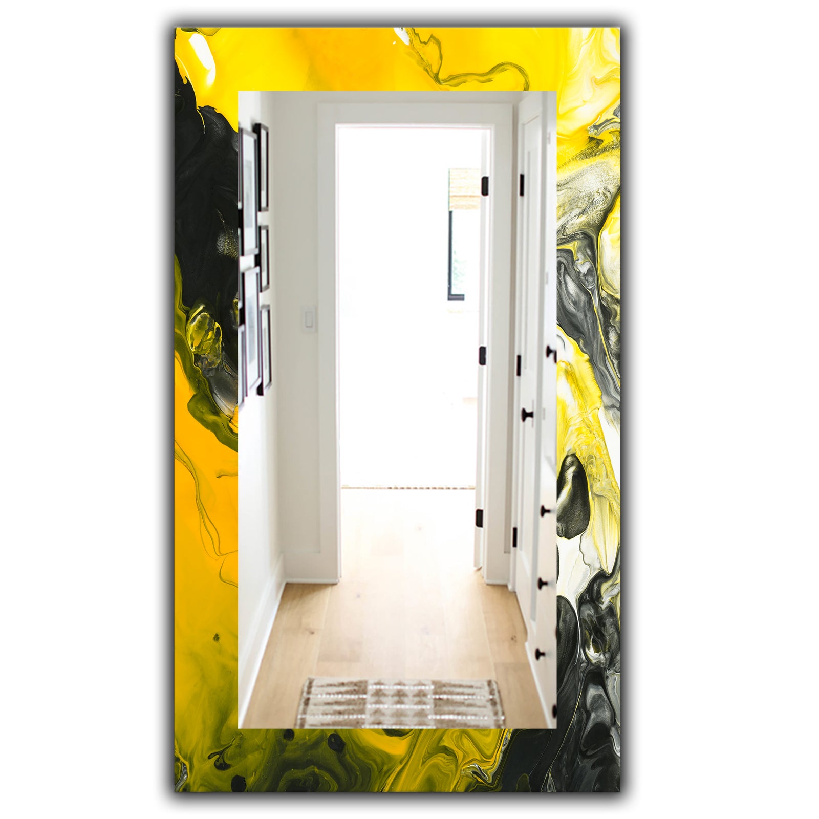 Marbled Yellow 5 - Modern Mirror - Wall Mirror