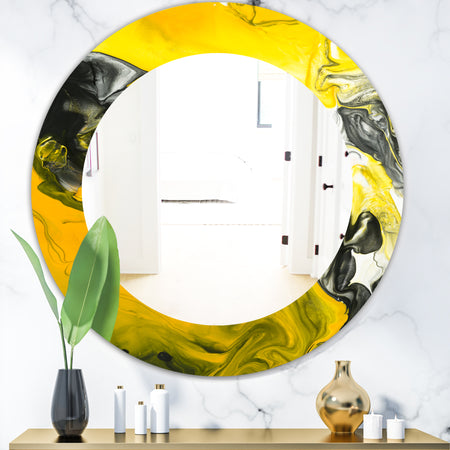 Marbled Yellow 5 - Modern Mirror - Oval or Round Wall Mirror