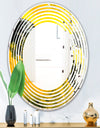 Marbled Yellow 5 - Modern Round or Oval Wall Mirror - Wave