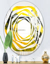 Marbled Yellow 5 - Modern Round or Oval Wall Mirror - Whirl