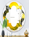 Marbled Yellow 5 - Modern Round or Oval Wall Mirror - Quatrefoil