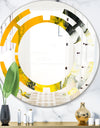 Marbled Yellow 6 - Modern Round or Oval Wall Mirror - Space