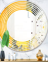 Marbled Yellow 6 - Modern Round or Oval Wall Mirror - Wave