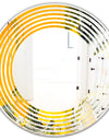 Marbled Yellow 6 - Modern Round or Oval Wall Mirror - Wave