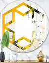 Marbled Yellow 6 - Modern Round or Oval Wall Mirror - Hexagon Star