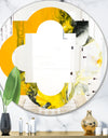 Marbled Yellow 6 - Modern Round or Oval Wall Mirror - Quatrefoil