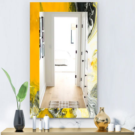Marbled Yellow 6 - Modern Mirror - Frameless Vanity Mirror