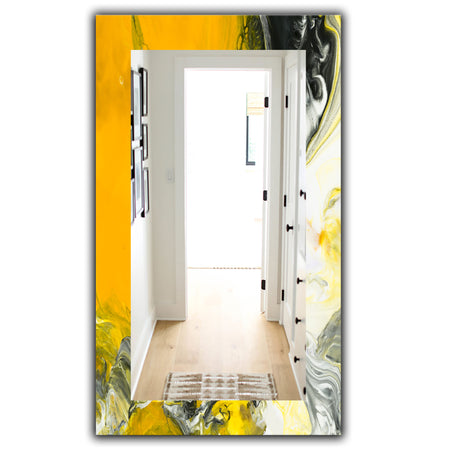 Marbled Yellow 6 - Modern Mirror - Frameless Vanity Mirror