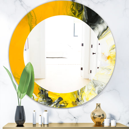 Marbled Yellow 6 - Modern Mirror - Oval or Round Wall Mirror