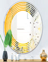 Marbled Yellow 6 - Modern Round or Oval Wall Mirror - Wave