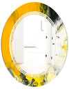 Marbled Yellow 6 - Modern Round or Oval Wall Mirror - Triple C