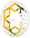 Marbled Yellow 6 - Modern Round or Oval Wall Mirror - Hexagon Star