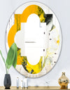 Marbled Yellow 6 - Modern Round or Oval Wall Mirror - Quatrefoil